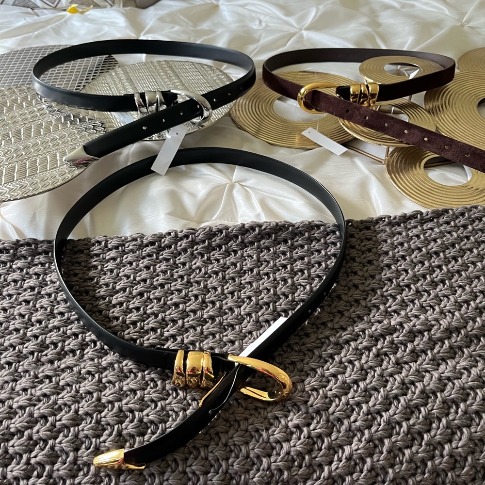 NWT Madewell Triple Metal Suede Keeper Belt - Picture 9 of 9